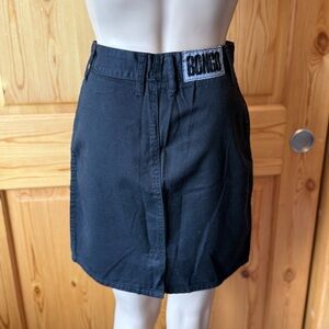Vintage 90s Y2K BONGO Black Denim Mini Jeans Skirt Juniors Size 7